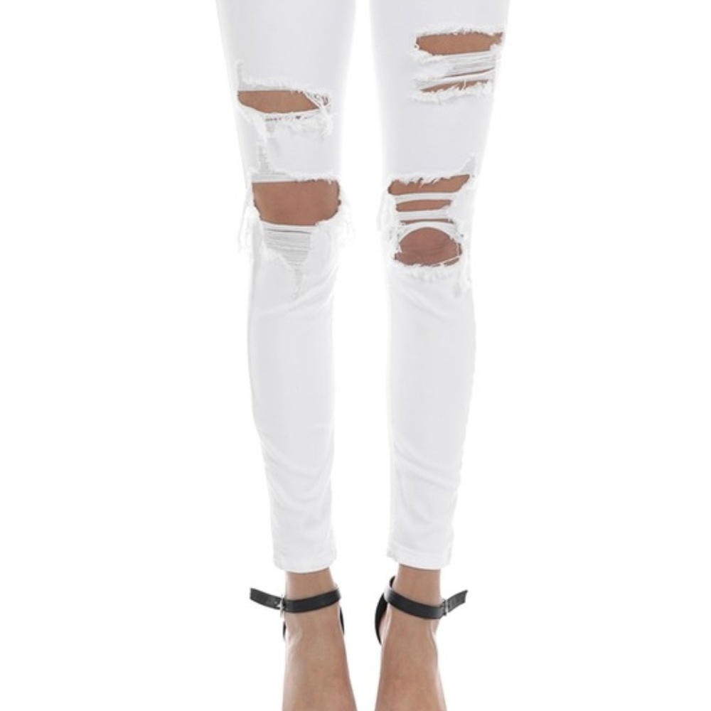 EUNINA DENIM WHITE DISTRESSED RIPPED JEANS 5-11 - Picture 5 of 5